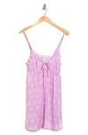 Abound V-neck Washed Satin Chemise In Purple Sheer Festive Heart
