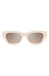 Givenchy 52mm Cat Eye Sunglasses In Ivory / Silver