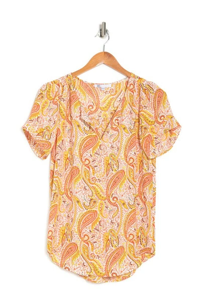 Daniel Rainn Pinch Sleeve Blouse In M207 Ivory
