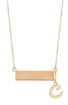 Stephan & Co. Stephan And Co Druzy Bar & Initial Pendant Necklace In Gold- C