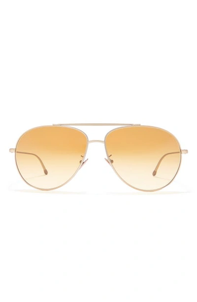 Emporio Armani 61mm Aviator Sunglasses In Matte Bronze / Yellow Gradient
