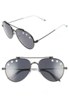 GIVENCHY STAR DETAIL 58MM MIRRORED AVIATOR SUNGLASSES