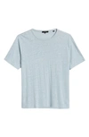 Vince Crewneck Linen T-shirt In Morning Blue