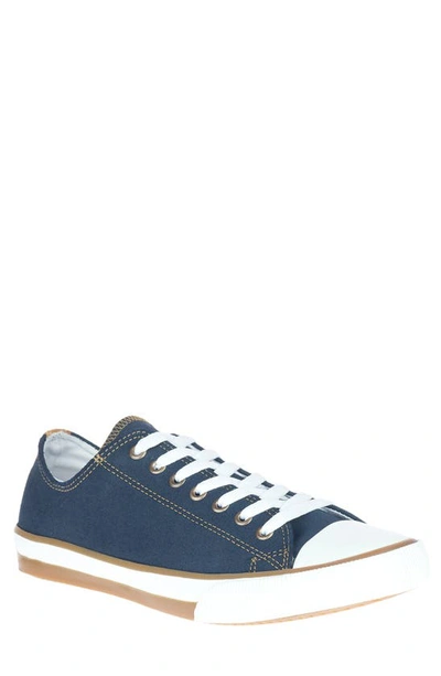 Harley Davidson Claymore Leather Low Top Sneaker In Blue Leather Lowcut