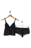 Rachel Roy Soft Cup Camidoll Set In 4/ Black