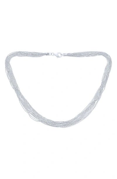 Bling Jewelry Sterling Silver Stand Out Chain Multilayer Necklace In Silver-2