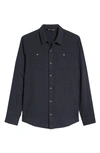 Travismathew Travis Mathew Hefe Regular Fit Flannel Sport Shirt In Aegean