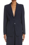 Dries Van Noten Basil Gabardine Blazer In Navy 509