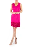 Donna Ricco Cupcake Hem Scuba Sheath Dress In Fuchsia