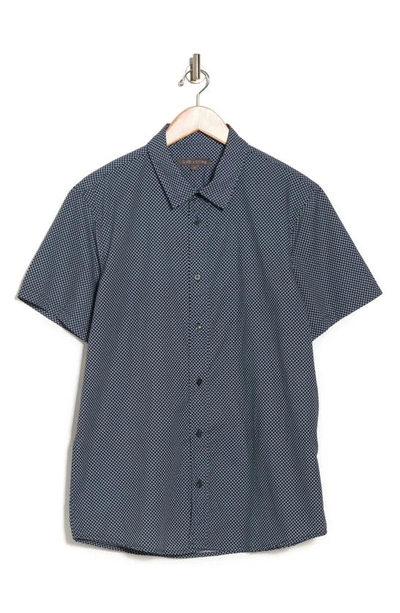 Slate And Stone Micro Dot Short Sleeve Shirt In Navy Micro Circle