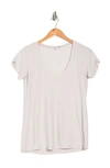 James Perse Deep V-neck T-shirt In Pearl