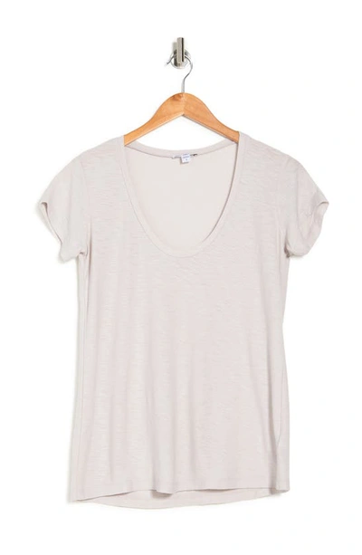 James Perse Deep V-neck T-shirt In Pearl