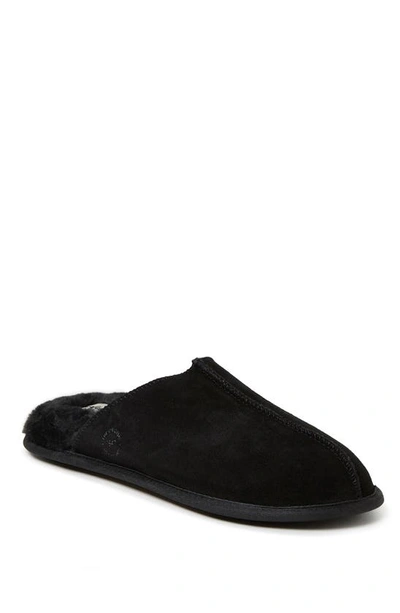 Dearfoams Men's Bradford Genuine Suede Closed Toe Scuff Slippers In Black