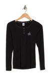 Calvin Klein Long Sleeve Rib Jogger Pajama Set In 001 Black