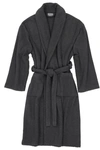 Linum Home Textiles Unisex Herringbone Weave Bathrobe In Gray