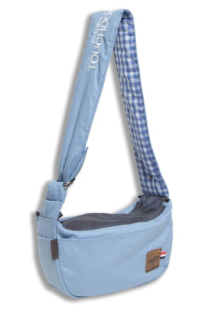 Touchdog Toga-bark Over-the-shoulder Hands-free Pet Carrier In Blue