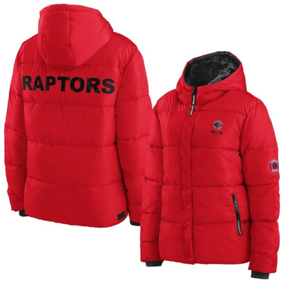 Wear By Erin Andrews Red Toronto Raptors Plush Puffer Full-zip Jacket