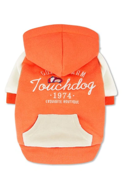 Touchdog Heritage Soft Cotton Fleece Lined Dog Hoodie In Orange