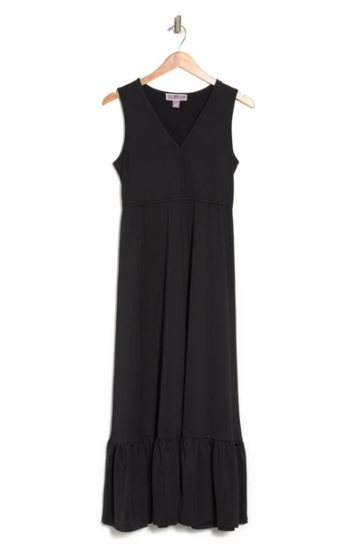 Love By Design Alba Sleeveless Tiered Maxi Dress In Black