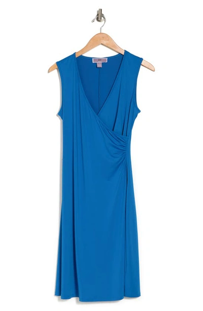 Love By Design Mila Sleeveless Side Ruched Dress In Directoire Blue