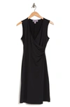 Love By Design Mila Sleeveless Side Ruched Dress In Black