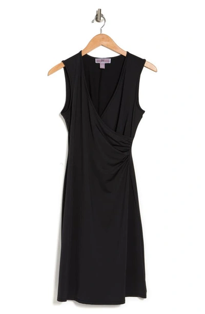 Love By Design Mila Sleeveless Side Ruched Dress In Black