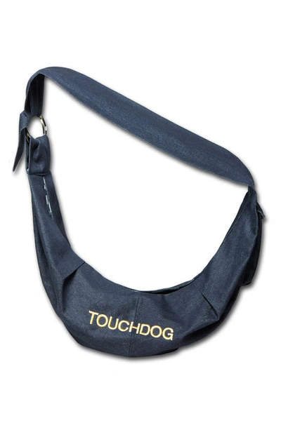 Touchdog Paw-ease Over-the-shoulder Sling Pet Carrier In Navy
