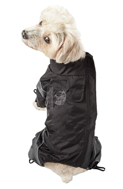 Touchdog Quantum-ice Full-bodied Adjustable And 3m Reflective Dog Jacket In Black Grey
