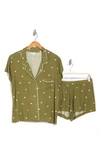 Nordstrom Rack Tranquility Shortie Pajamas In Olive Mayfly Gentle Dot