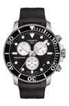 Tissot T-sport Seastar 1000 Rubber Strap Chronograph, 45mm In Black/ Silver