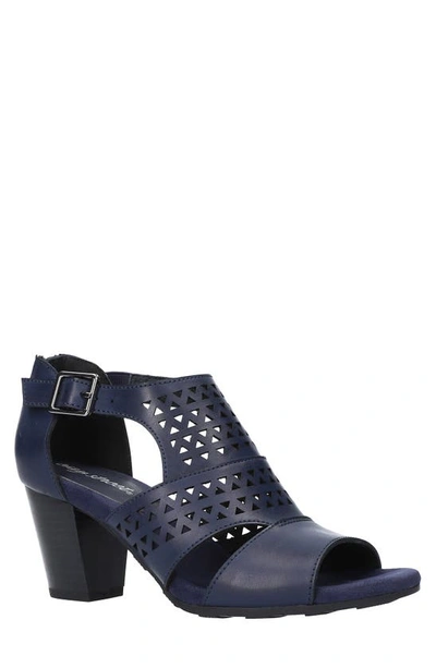 Easy Street Adara Womens Faux Leather Perforated Heel Sandals In Blue