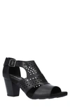 Easy Street Adara Womens Faux Leather Laser Cut Block Heels In Black