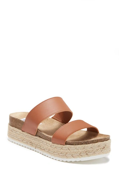 Steve Madden Jaime Espadrille Platform Sandal In Cognac Lea