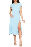 Alexia Admor Lily Crew Neck Midi Dress In Halogen Blue