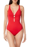 Bleu Rod Beattie Ring Me Up Plunge One-piece Swimsuit In Ginger
