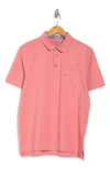 Tailor Vintage Airotec Stretch Slub Jersey Short Sleeve Polo In Dusty Rose