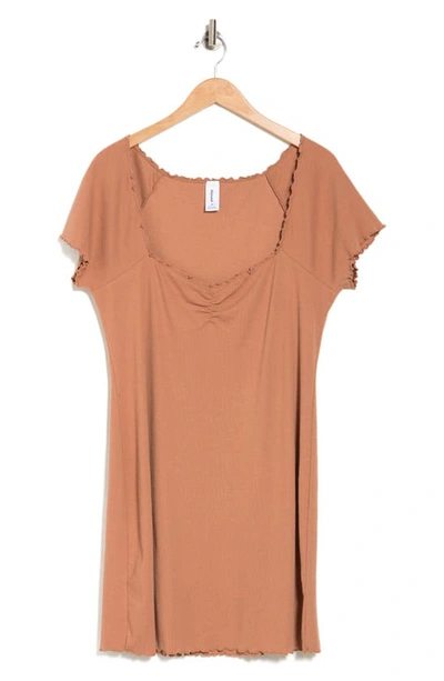 Abound Lettuce Edge Mini Dress In Tan Mocha