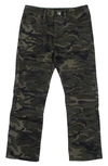 X-ray Kids'  Moto Jeans In Olive Camo