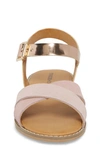 Tucker And Tate Kids' Arya Cross Strap Sandal In Rose Gold Faux Lea