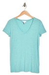 Nordstrom Rack Scoop Neck Slub T-shirt In Teal Nile