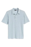 Vince Regular Fit Linen Polo In Morning Blue