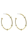 Liza Schwartz Stella 18k Gold Plated Cz Station Hoop Earrings