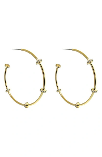 Liza Schwartz Stella 18k Gold Plated Cz Station Hoop Earrings