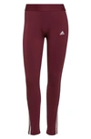 Adidas Originals Essentials 3-stripe Leggings In Viccri/whi