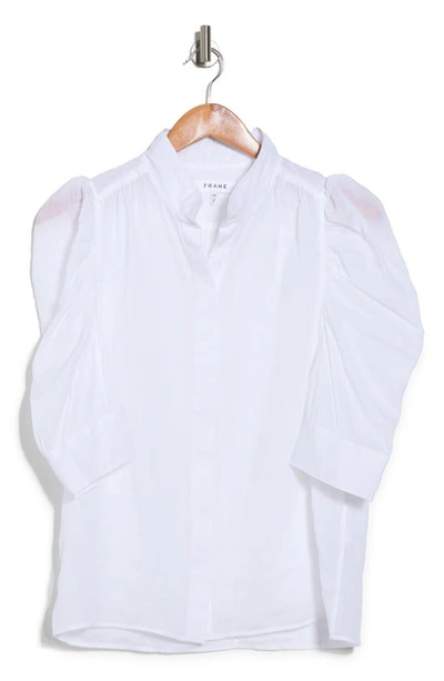 Frame Gillian Button Down Top In Blanc