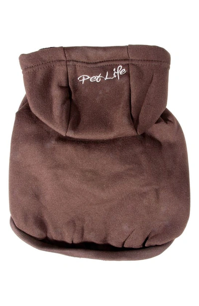 Pet Life Fashion Plush Dog Hoodie In Brown