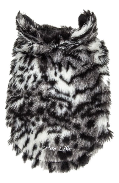 Pet Life Luxe 'paw Dropping' Designer Tiger Pattern Faux Fur Dog Coat In Black And Grey