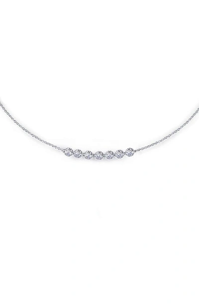 Lafonn Platinum Bonded Sterling Silver Simulated Diamond Bolo Necklace In White