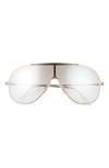 Ray Ban 133mm Shield Sunglasses In Legend Gold/ Silver Gradient