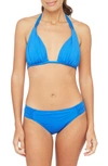 La Blanca Island Gathered Halter Bikini Top In China Blue